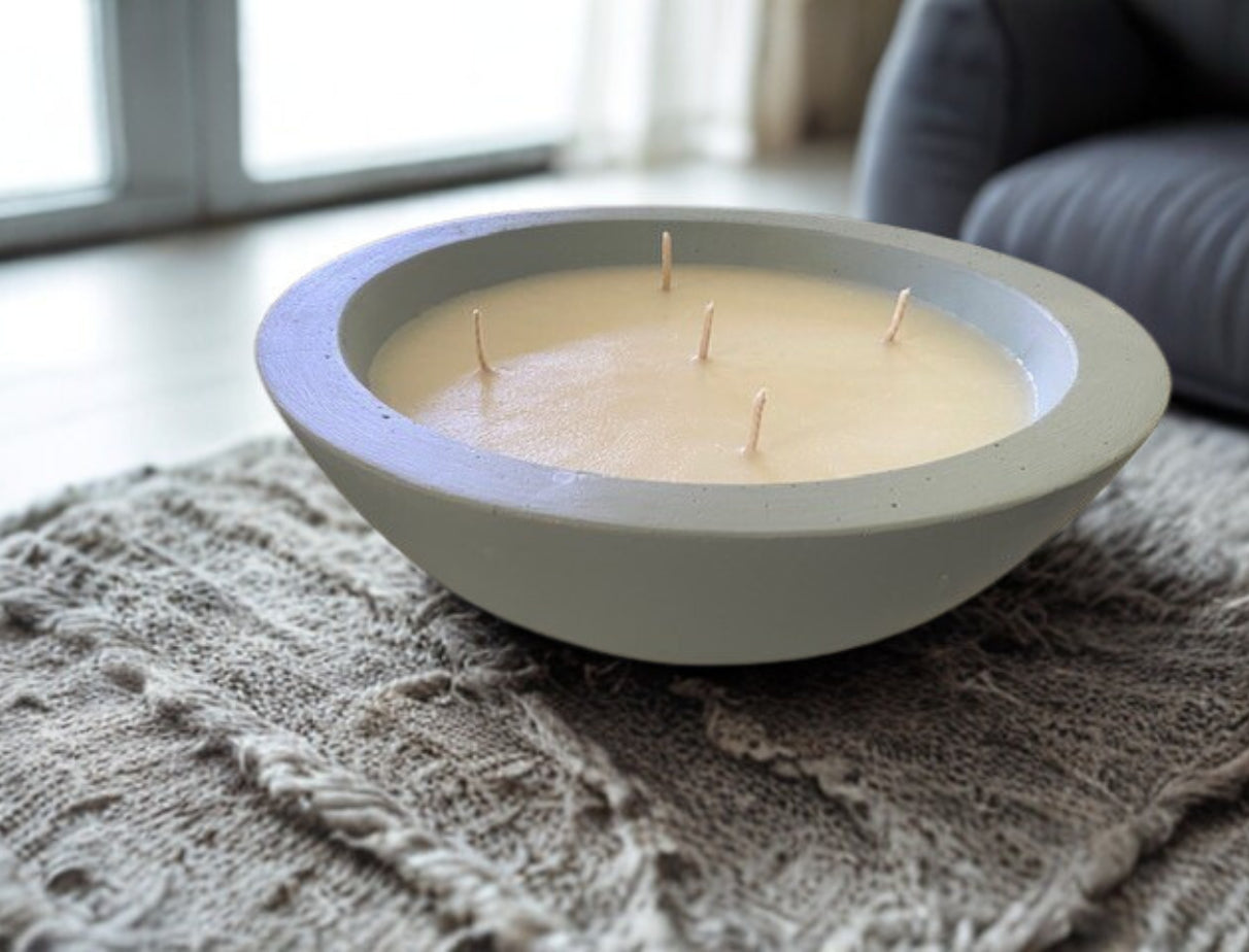 Large Concrete Bowl Soy Candle