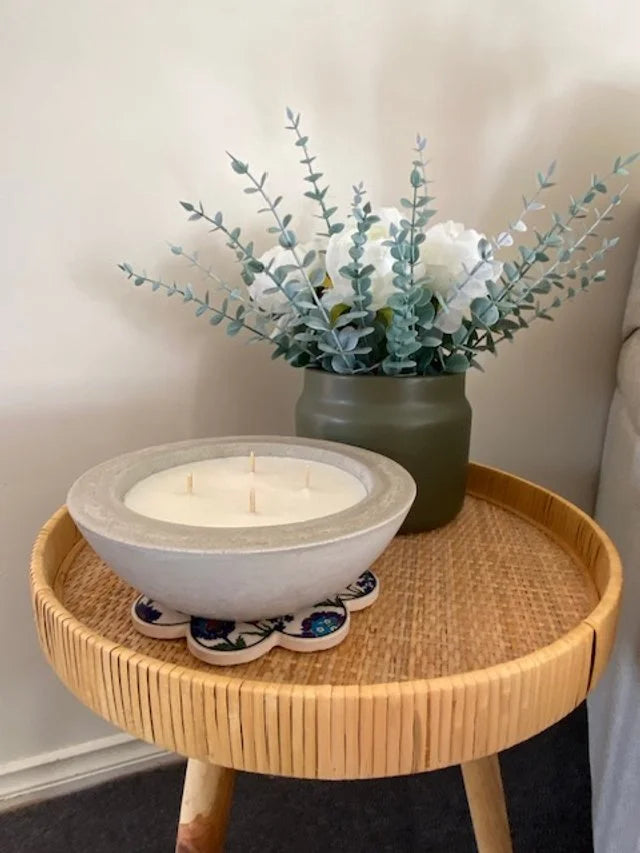 Large Concrete Bowl Soy Candle