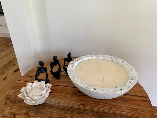 Large Concrete Bowl Soy Candle